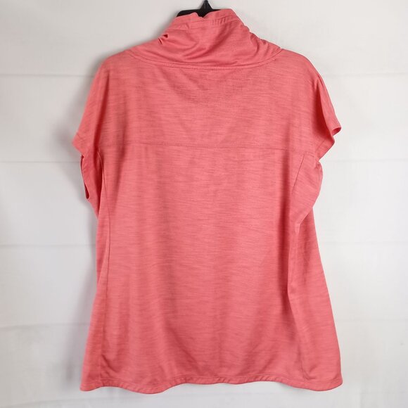 Talbots Cowl Neck Kangaroo Pocket Top XLP Short Sleeve Split Hem Tunic - Picture 6 of 6